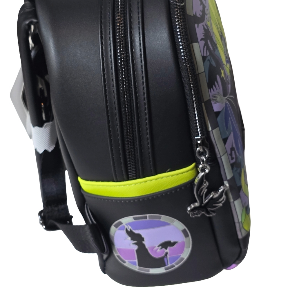 Loungefly Maleficent Stained Glass Mini Backpack Grail LE Exclusive - Picture 6 of 7